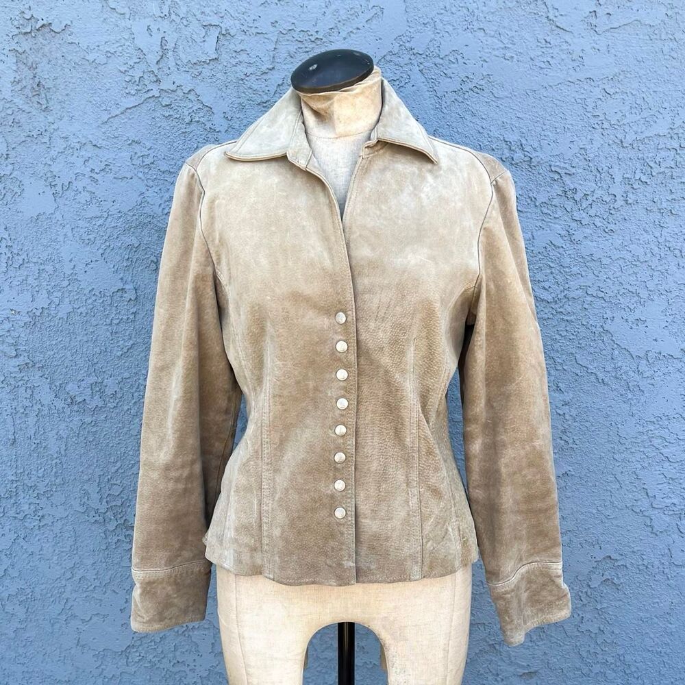 Vintage Suede Jacket leather 90s Whimsial Steampunk Size small